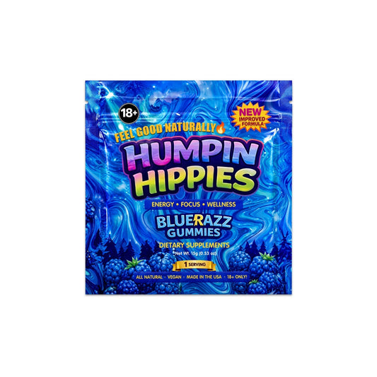 Humpin Hippies Blue Razz Male Enhancement Gummies – 1 Serving (3pcs)