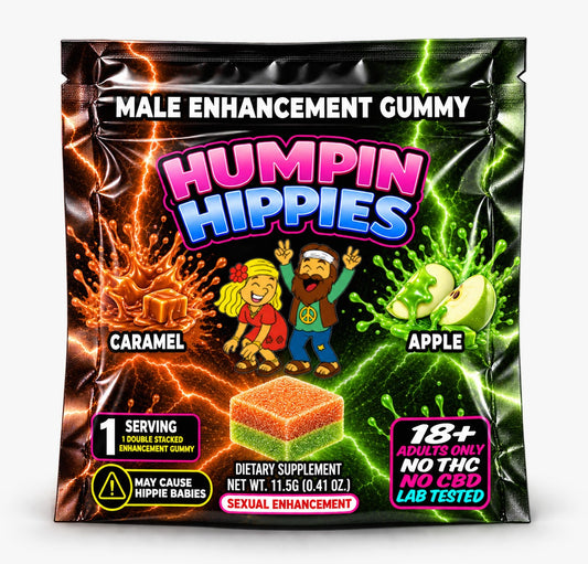 (PRE-ORDER NOW) Humpin Hippies Double Stack Male Enhancement Gummies - Caramel + Apple