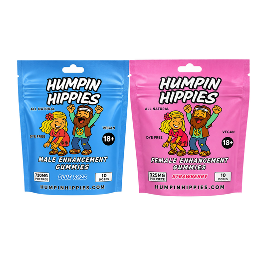 (Couple Pack) 1 Humpin Hippies Blue Razz Male Bag and 1 Humpin Hippies Strawberry Female Bag