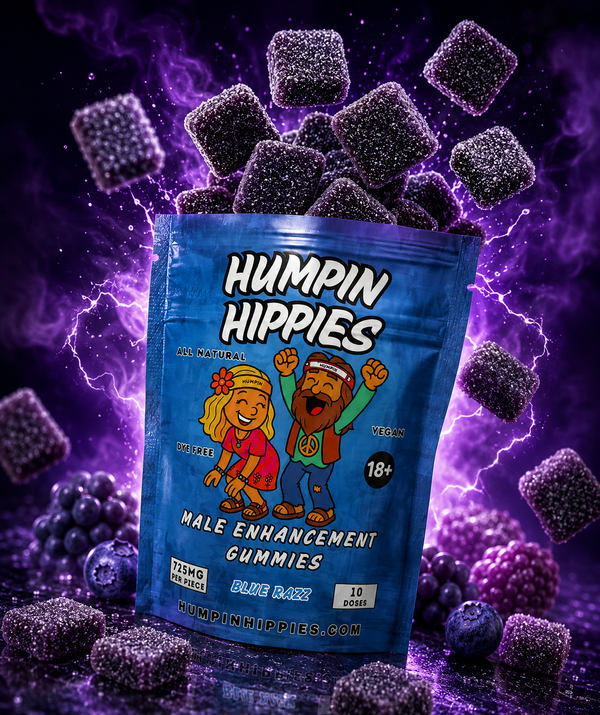 Humpin Hippies Blue Razz Male Enhancement Gummies – 3 Serving (10pcs) Humpin Hippies
