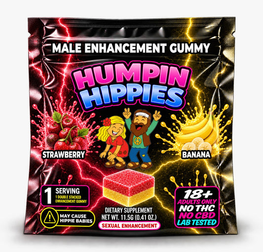 (PRE-ORDER NOW) Humpin Hippies Double Stack Male Enhancement Gummies - Strawberry + Banana